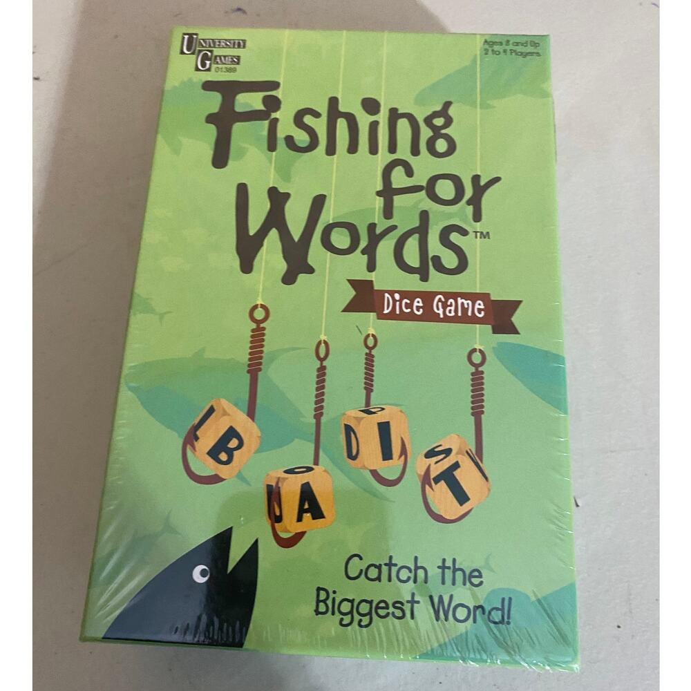 Fishing for Words Dice Game Catch the Biggest Word Ages 8 Up 2-4 Players